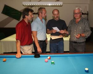 Hartmut Rubach, Felix Menzel, Dirk Kotlarek und Dr. Frank-Walter Steinmeier (v.l.)